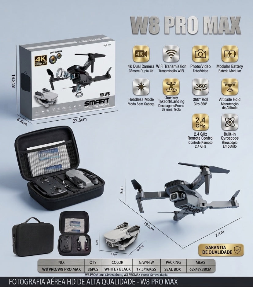 Dron con doble cámara 4K + Maletín Gratis