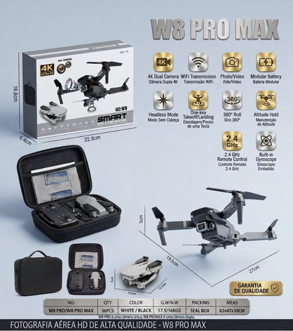 Dron con doble cámara 4K + Maletín Gratis
