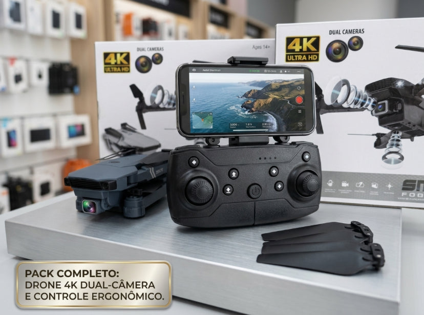 Dron con doble cámara 4K + Maletín Gratis